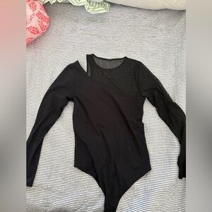 Abercrombie & Fitch Black Asymmetrical Bodysuit